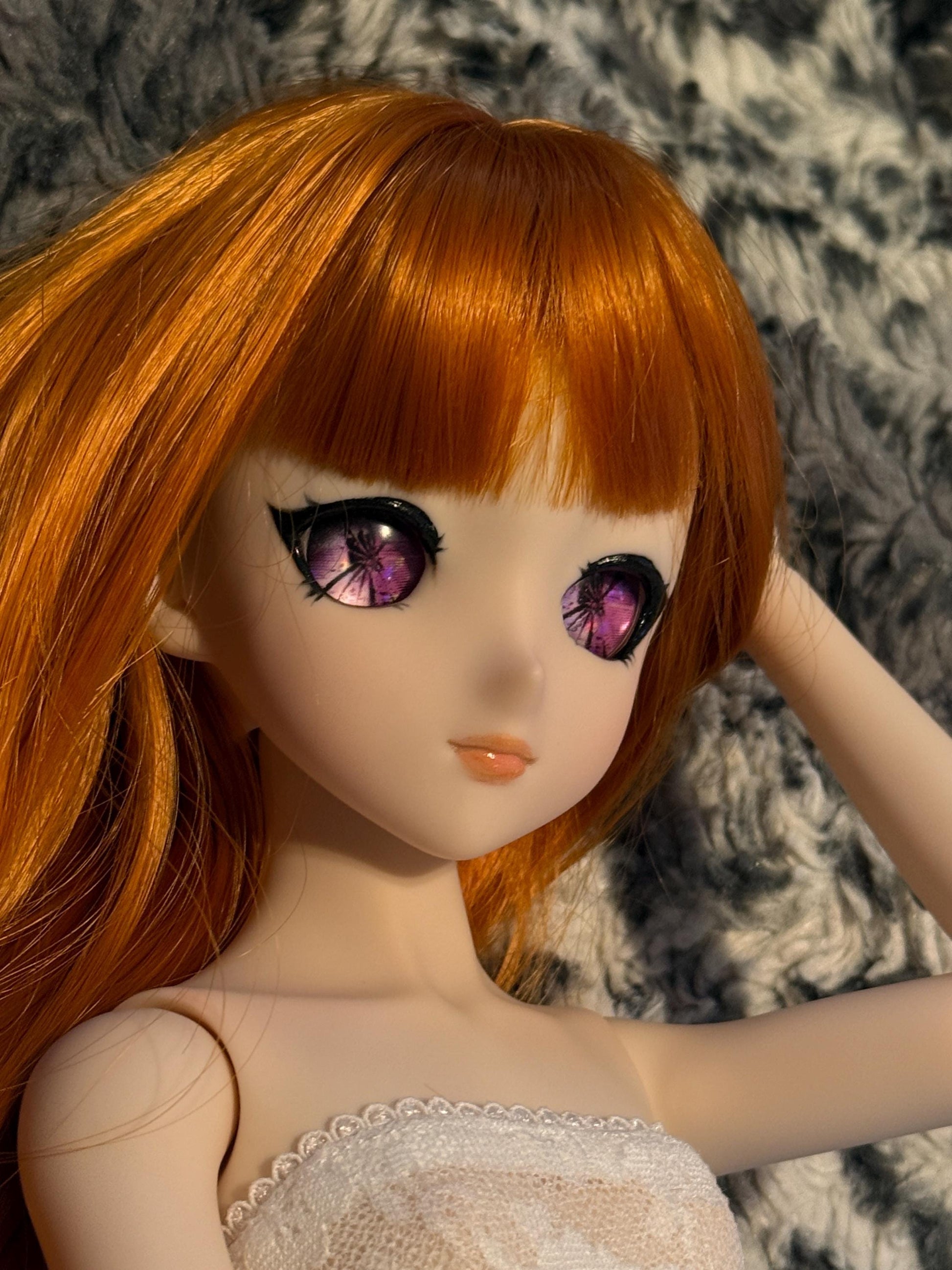 OOAK Dollfie Dream DDH-09 Semi-White Head 1/3 MJD (Purple eyes)
