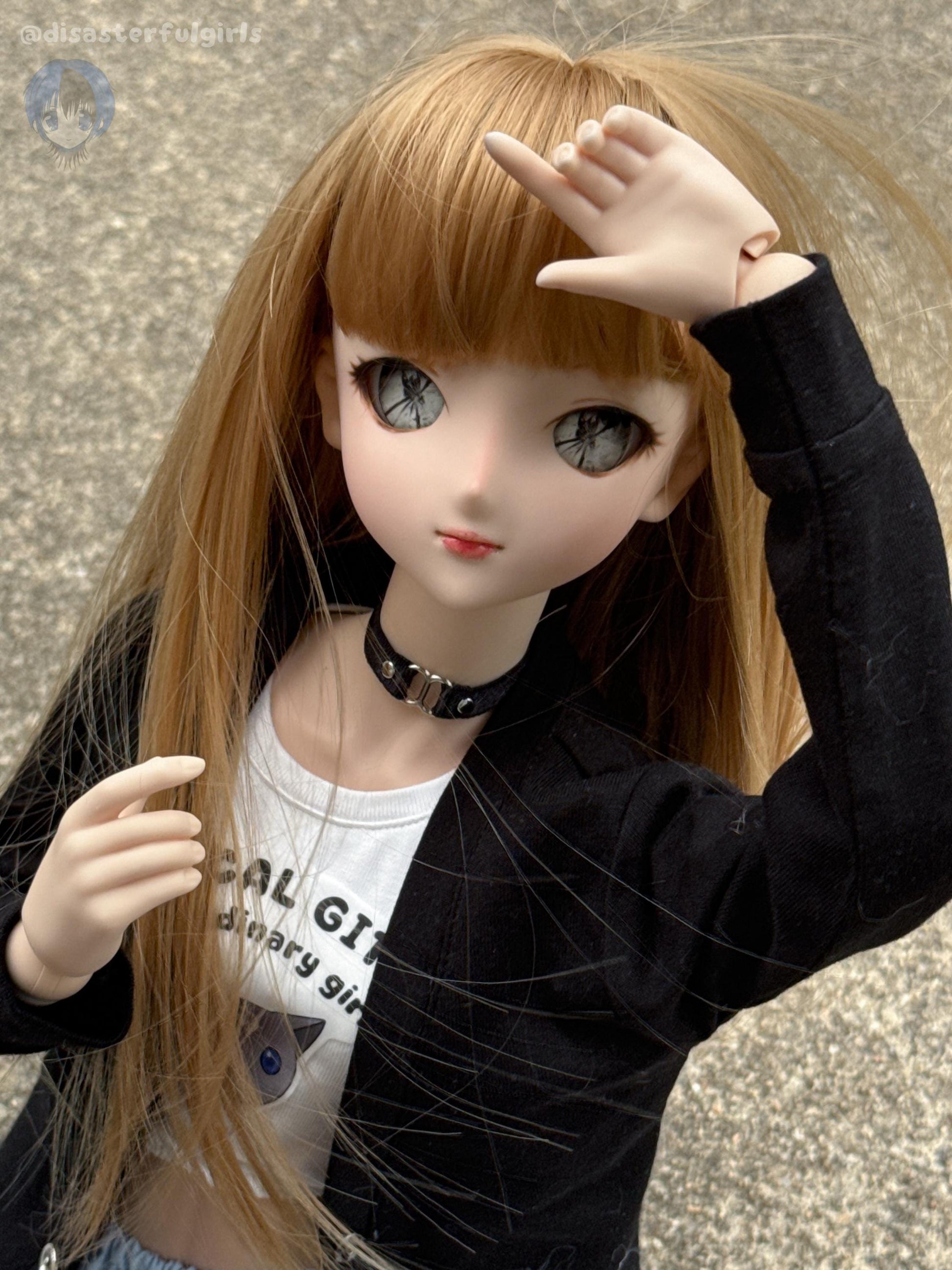 OOAK Dollfie Dream DDH-09 Flesh Head 1/3 MJD (Grey eyes)