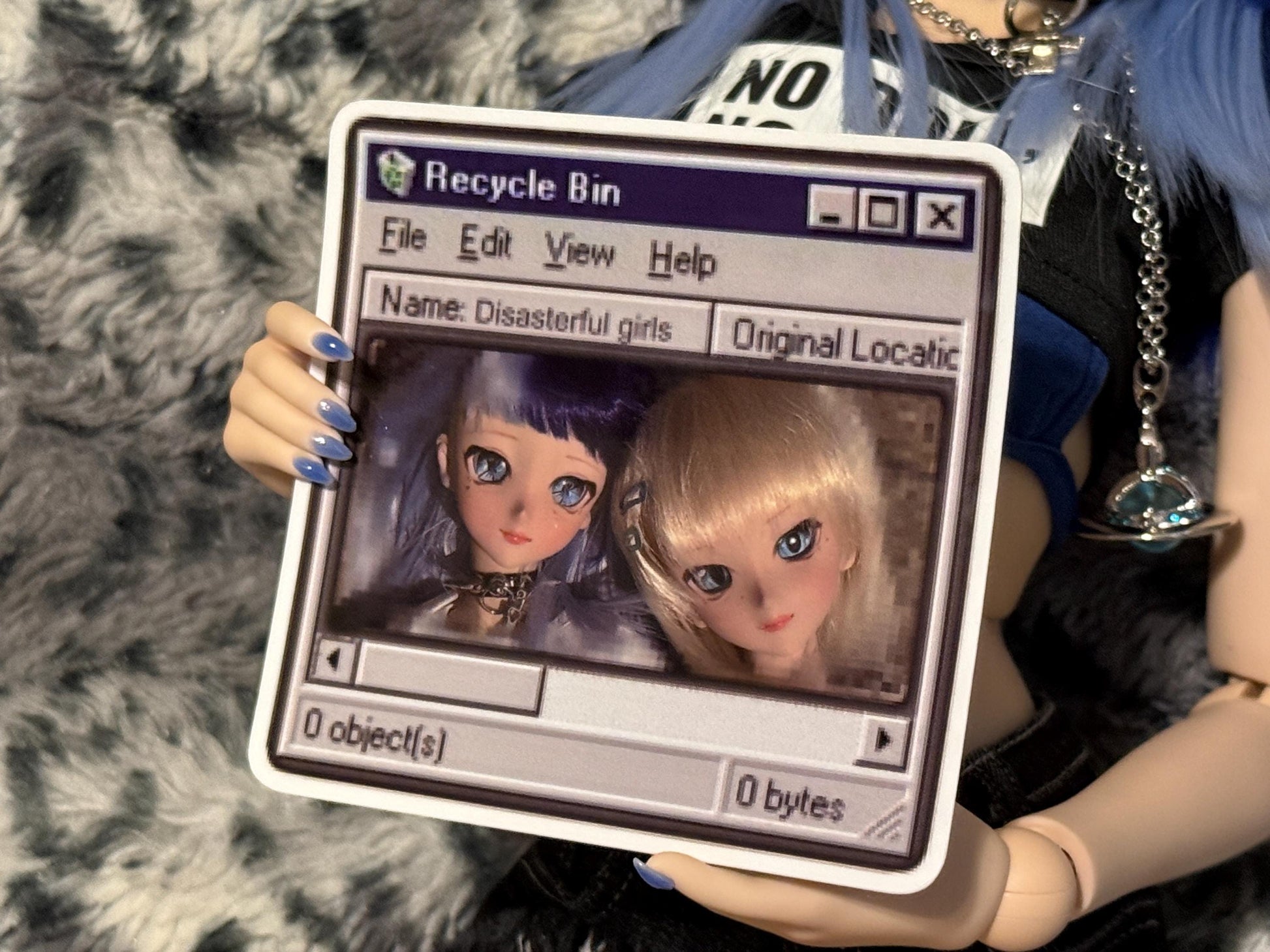 Disasterful Girls Recycling Bin Vinyl Sticker