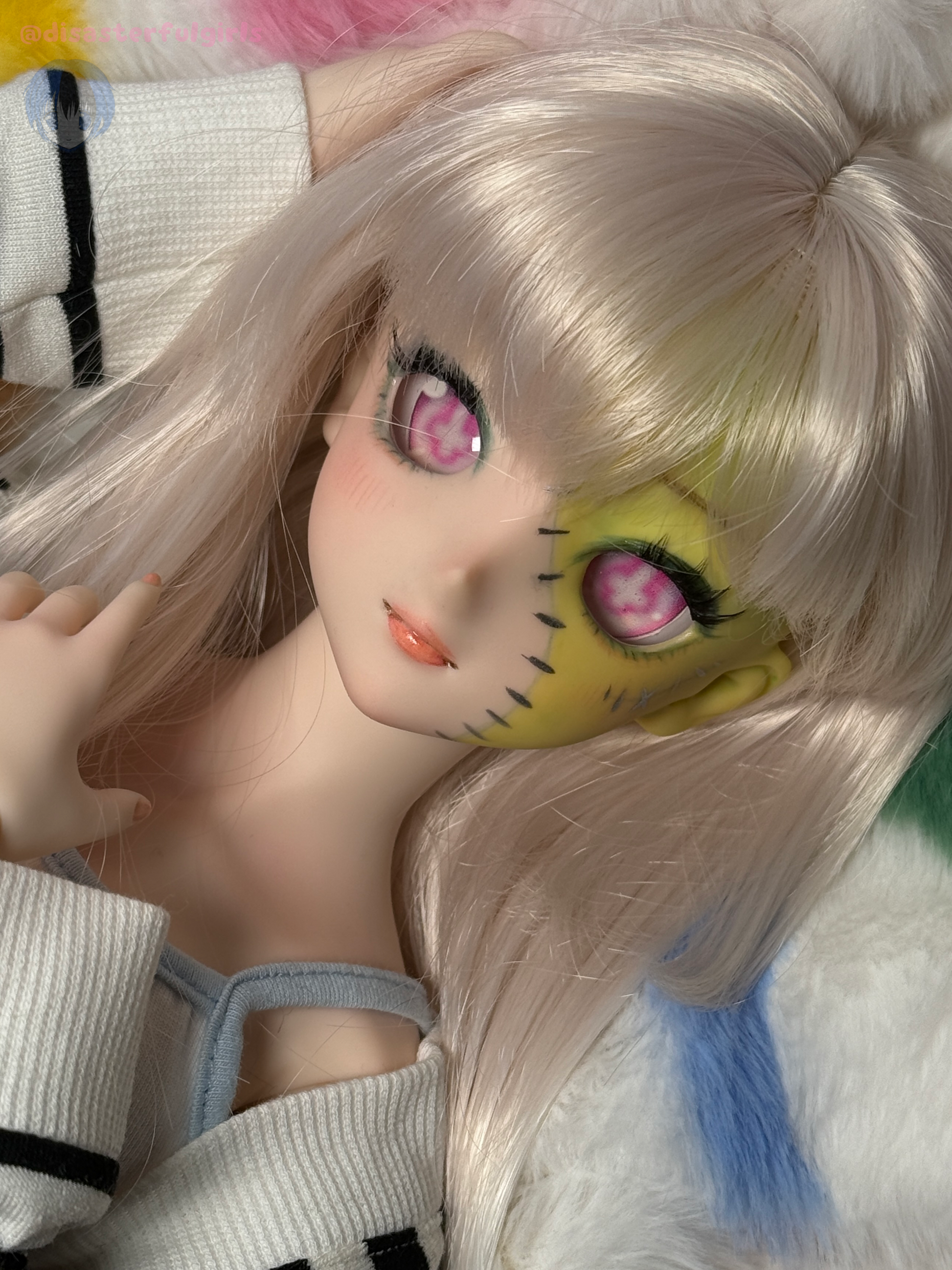 OOAK DDH-09 “Zombie Grrrl” Dollfie Dream Head