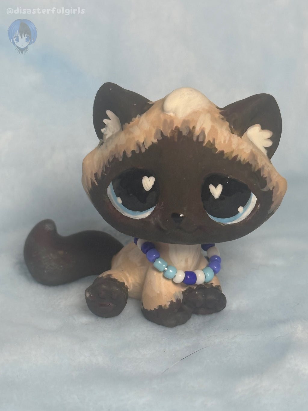 OOAK Littlest Pet Shop tan & brown Siamese Cat
