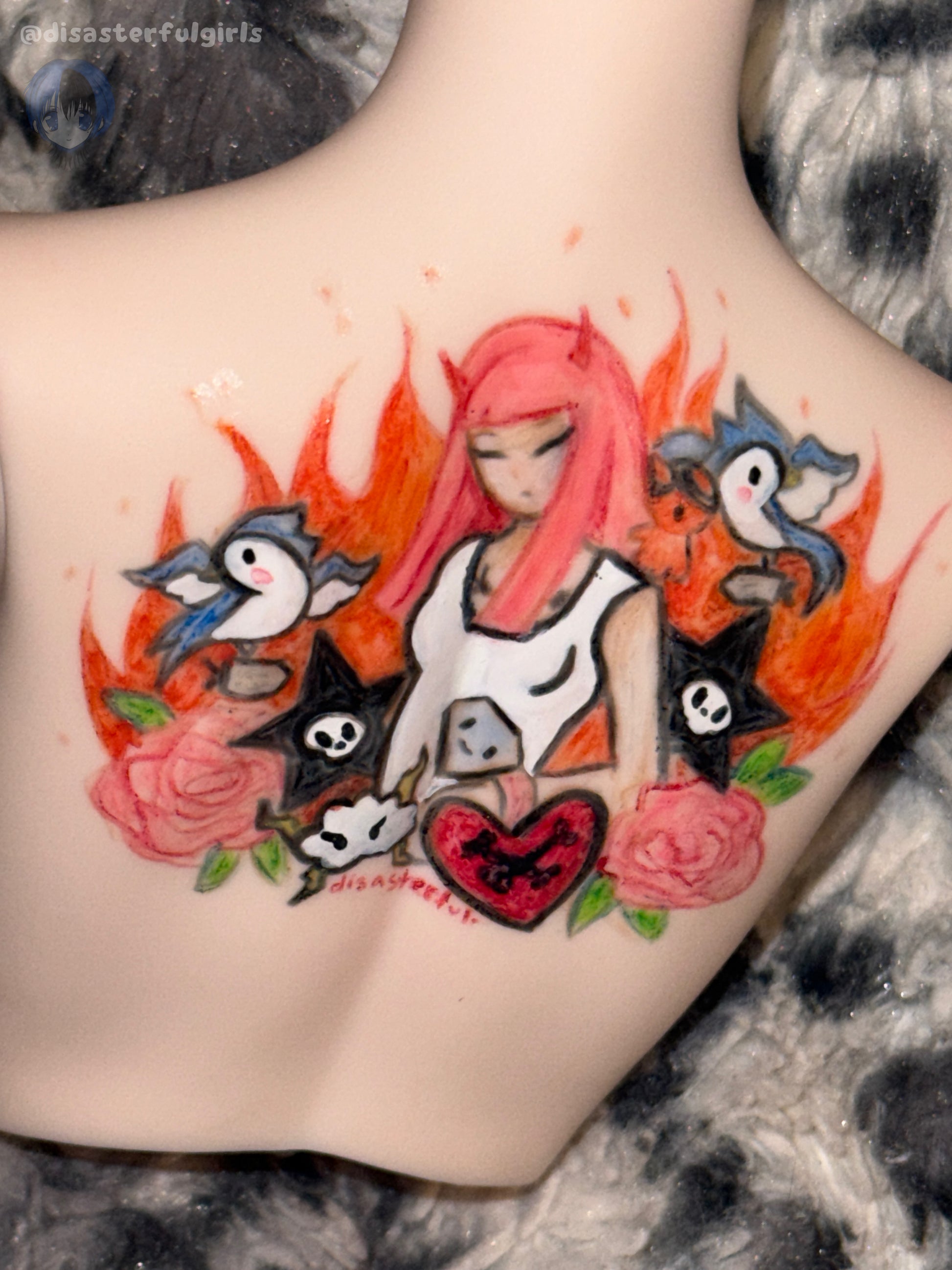 “Tokidoki” inspired back tattoo - Dollfie Dream medium bust