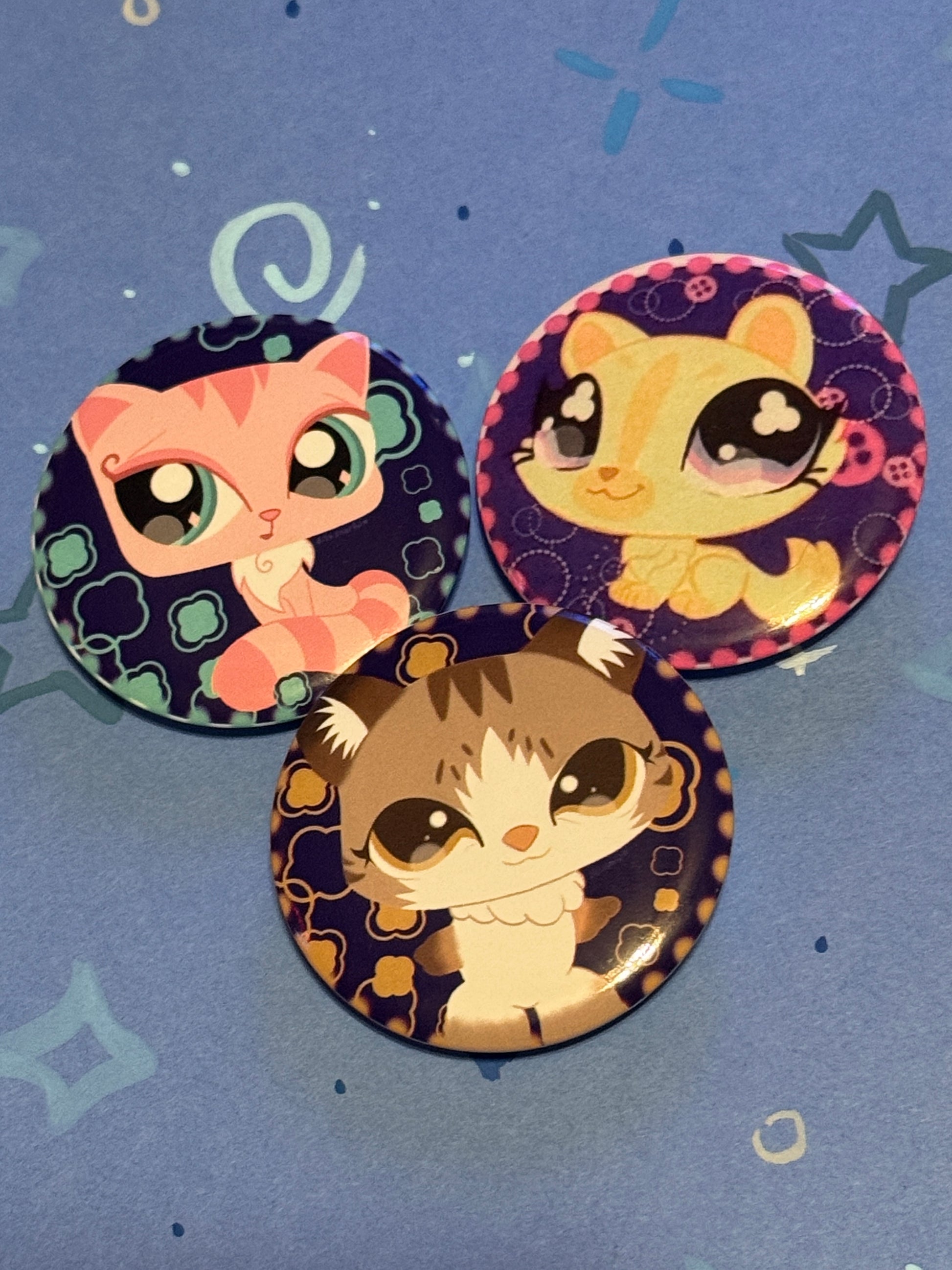 Littlest Pet Shop Mail Sticker Inspired 44mm Button Pins