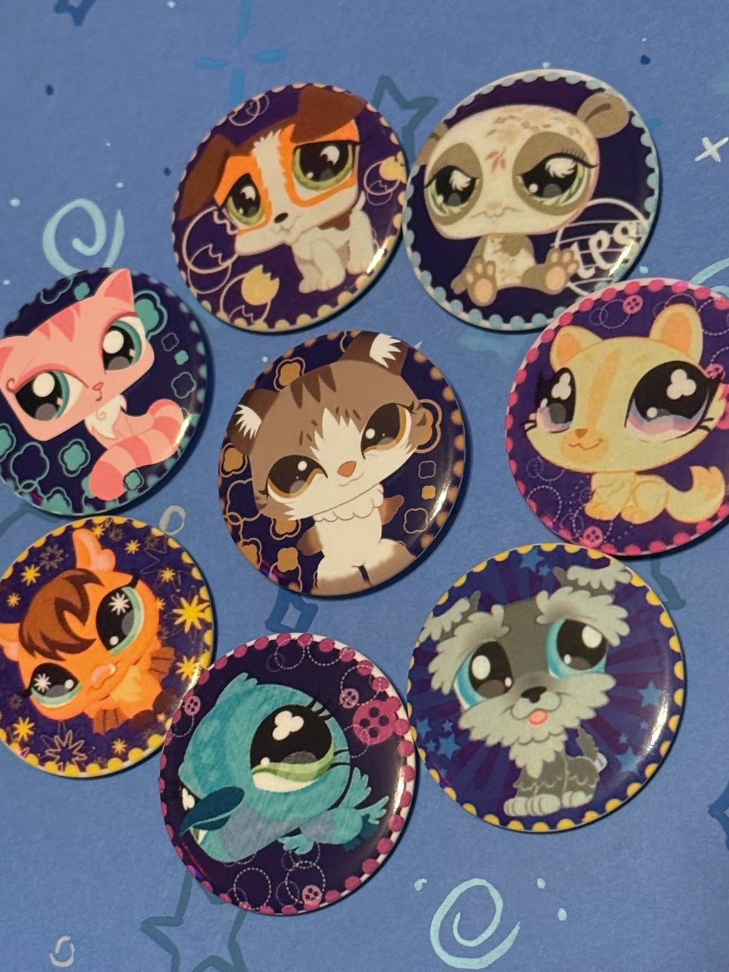 Littlest Pet Shop Mail Sticker Inspired 44mm Button Pins