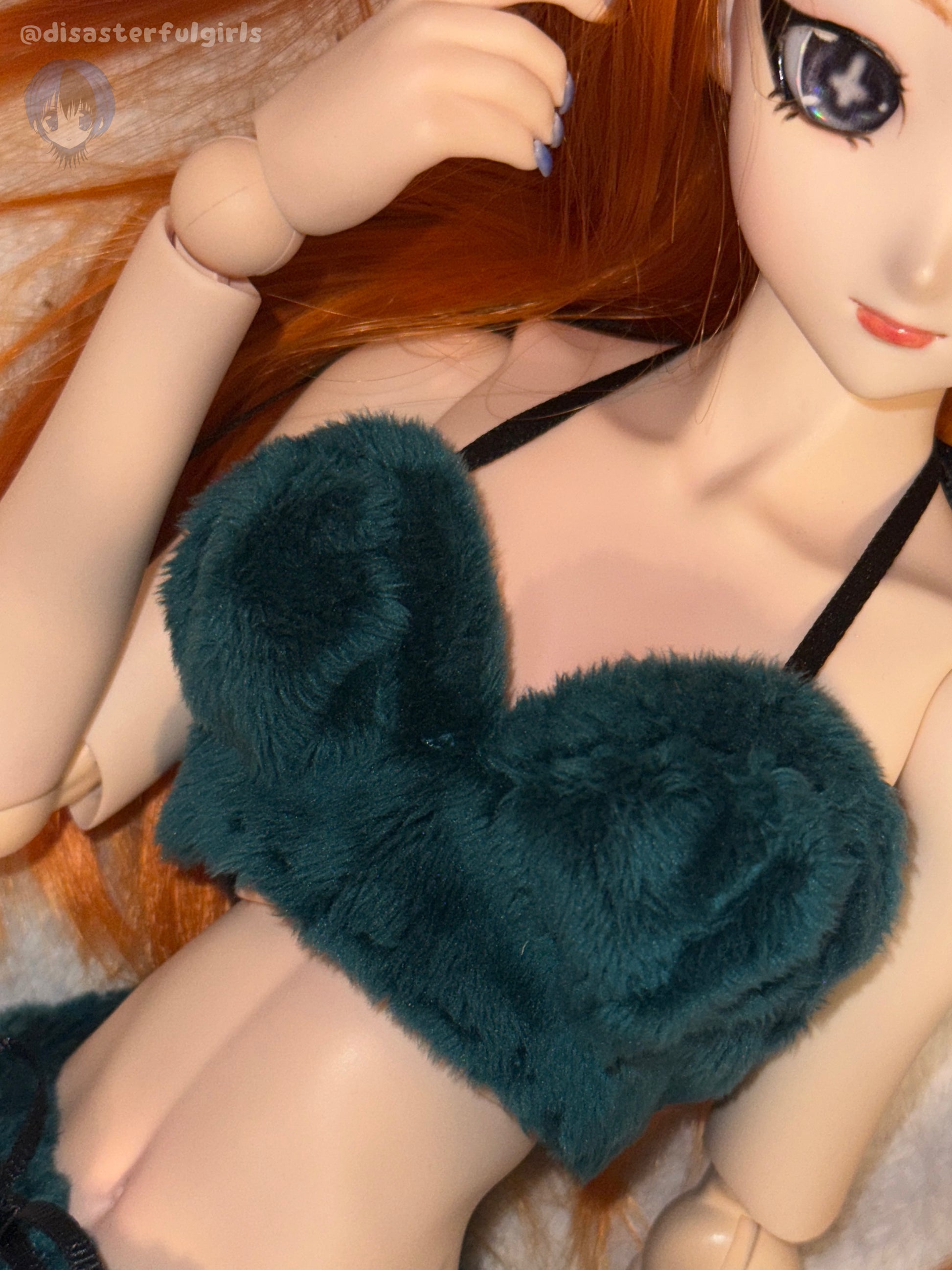 Emerald green lounge set for Dollfie Dream M bust