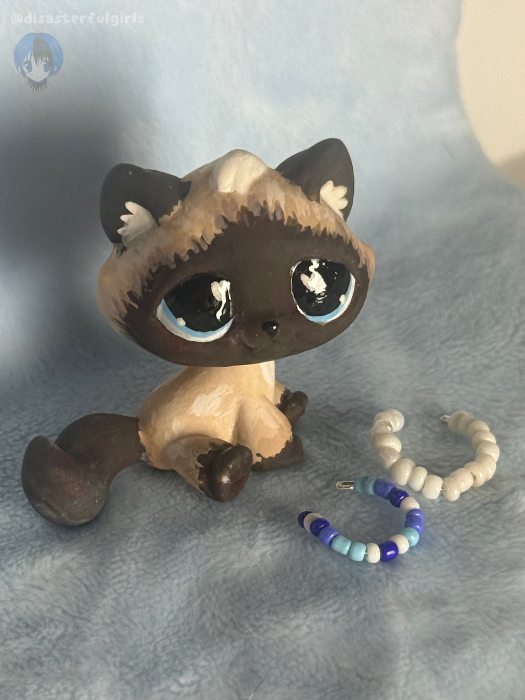 OOAK Littlest Pet Shop tan & brown Siamese Cat
