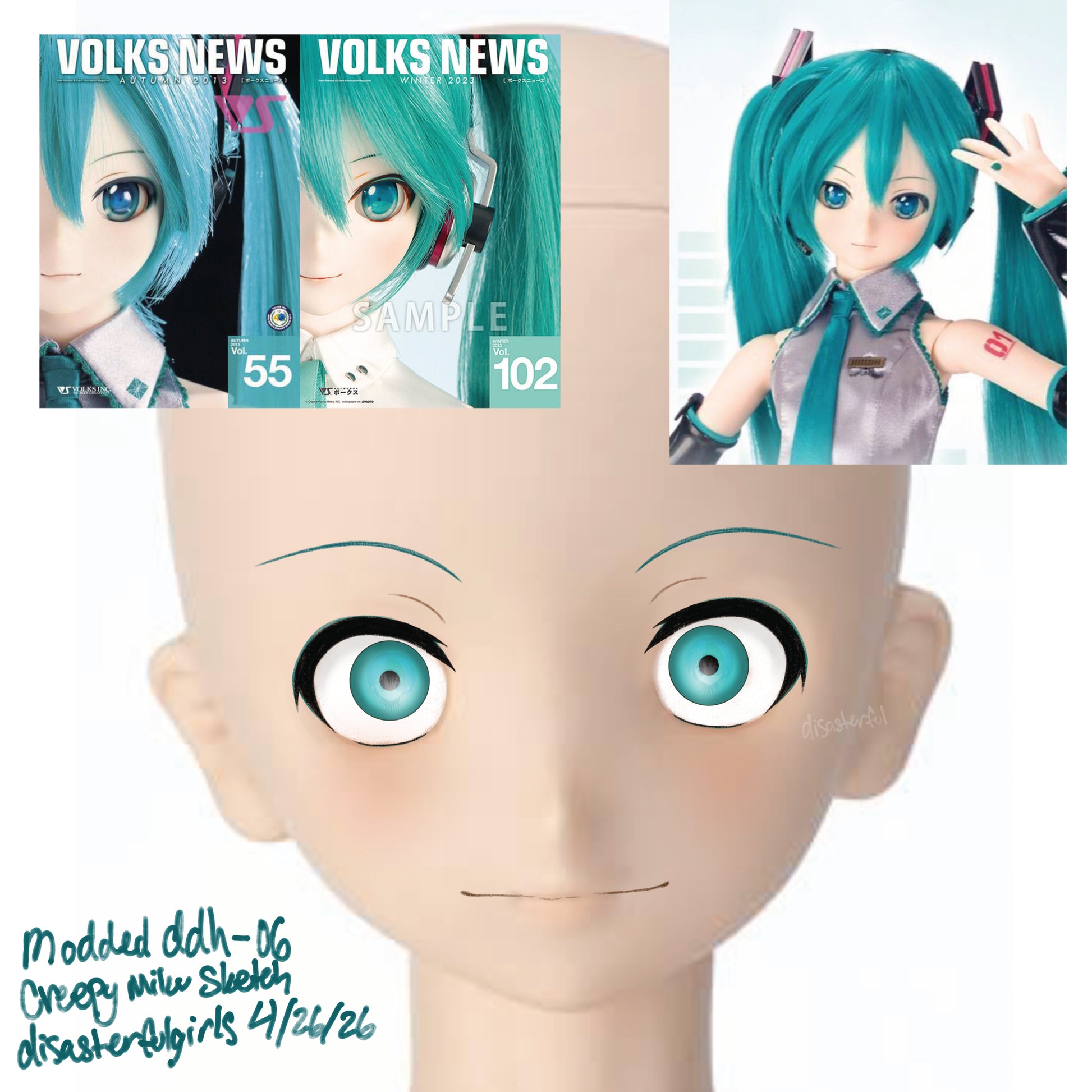 Modded DDH-06 Creepy Miku Faceup