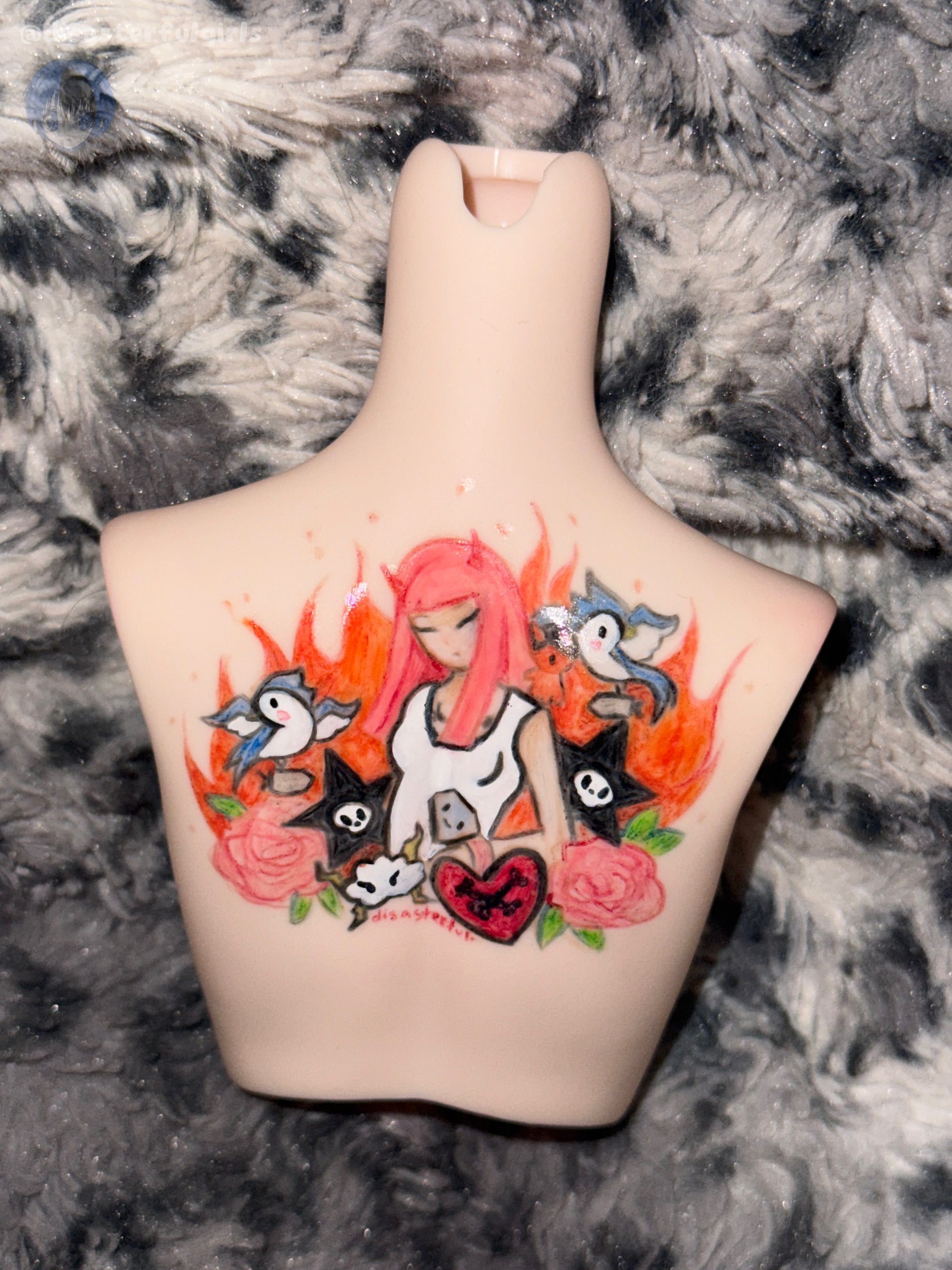 “Tokidoki” inspired back tattoo - Dollfie Dream medium bust