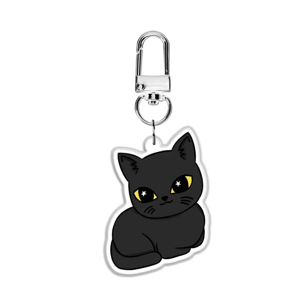 Black Cat 2” Double Sided (Same Design) Epoxy Keychain