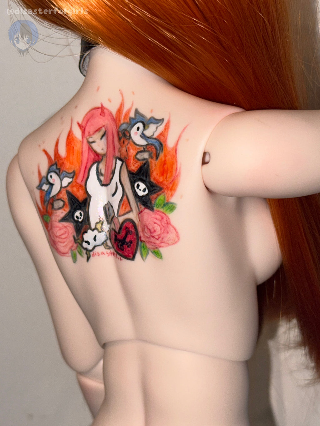 “Tokidoki” inspired back tattoo - Dollfie Dream medium bust