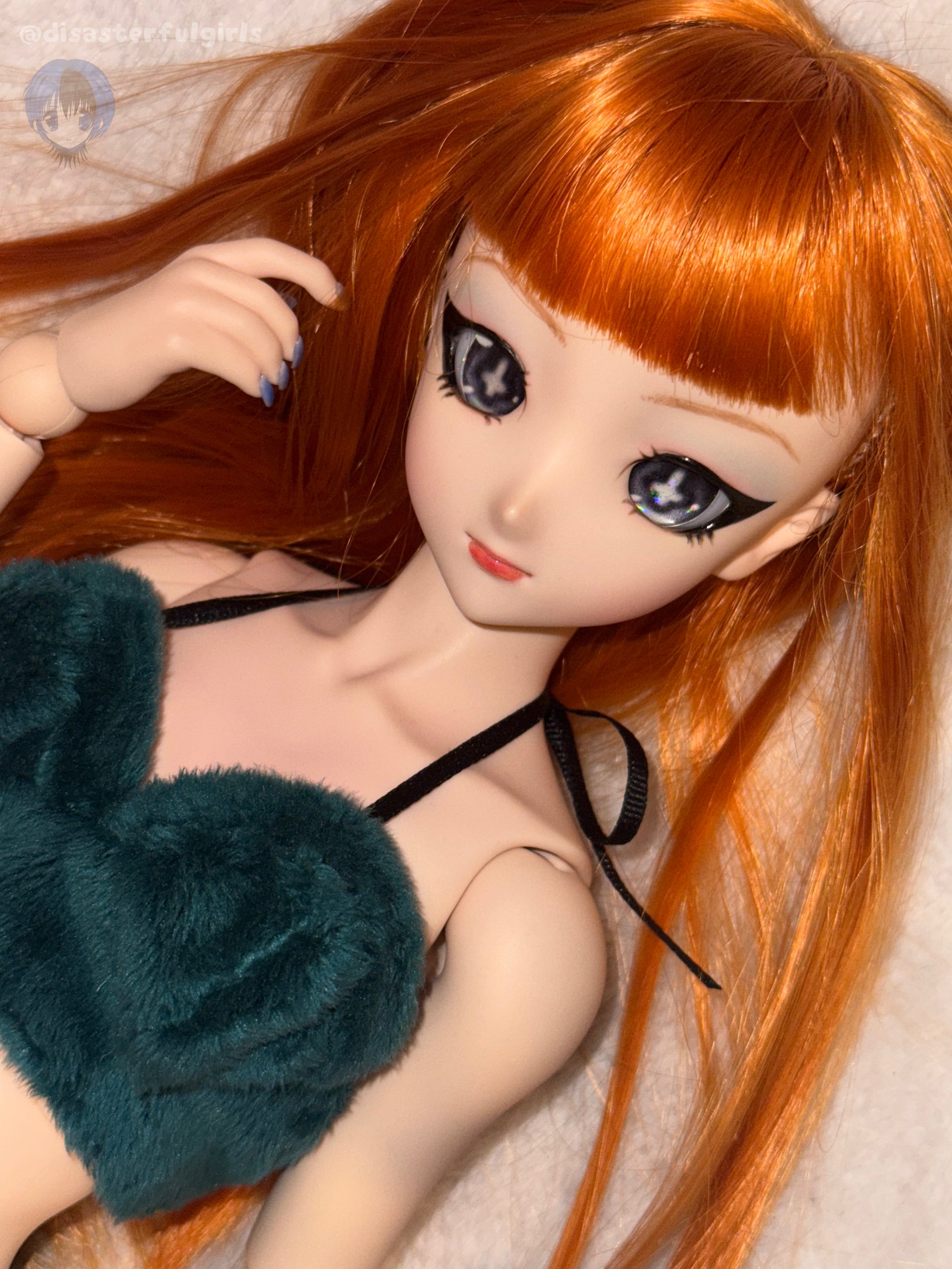 Emerald green lounge set for Dollfie Dream M bust