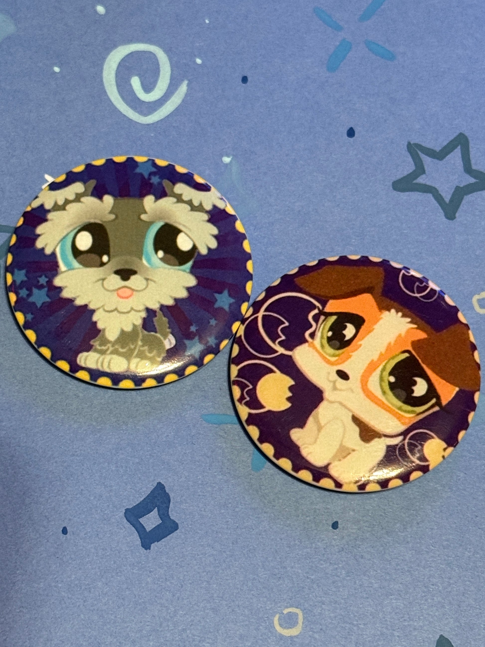 Littlest Pet Shop Mail Sticker Inspired 44mm Button Pins