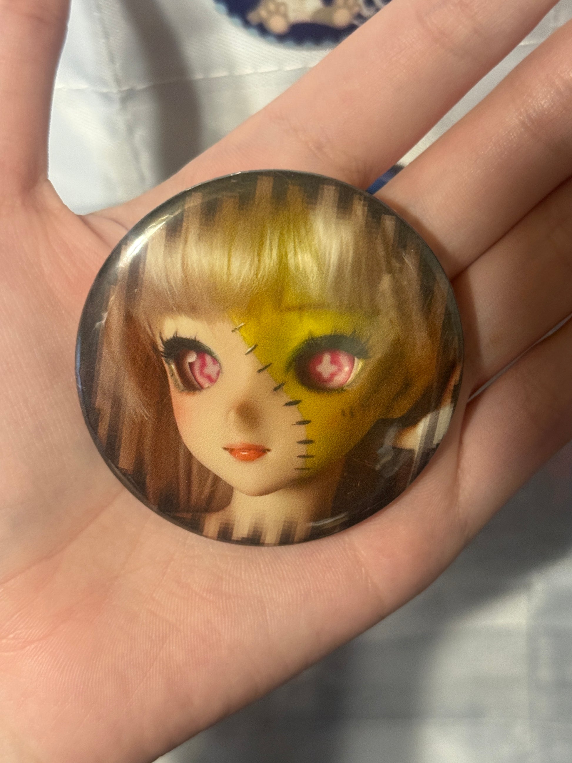Anime Girl Doll 58mm pins