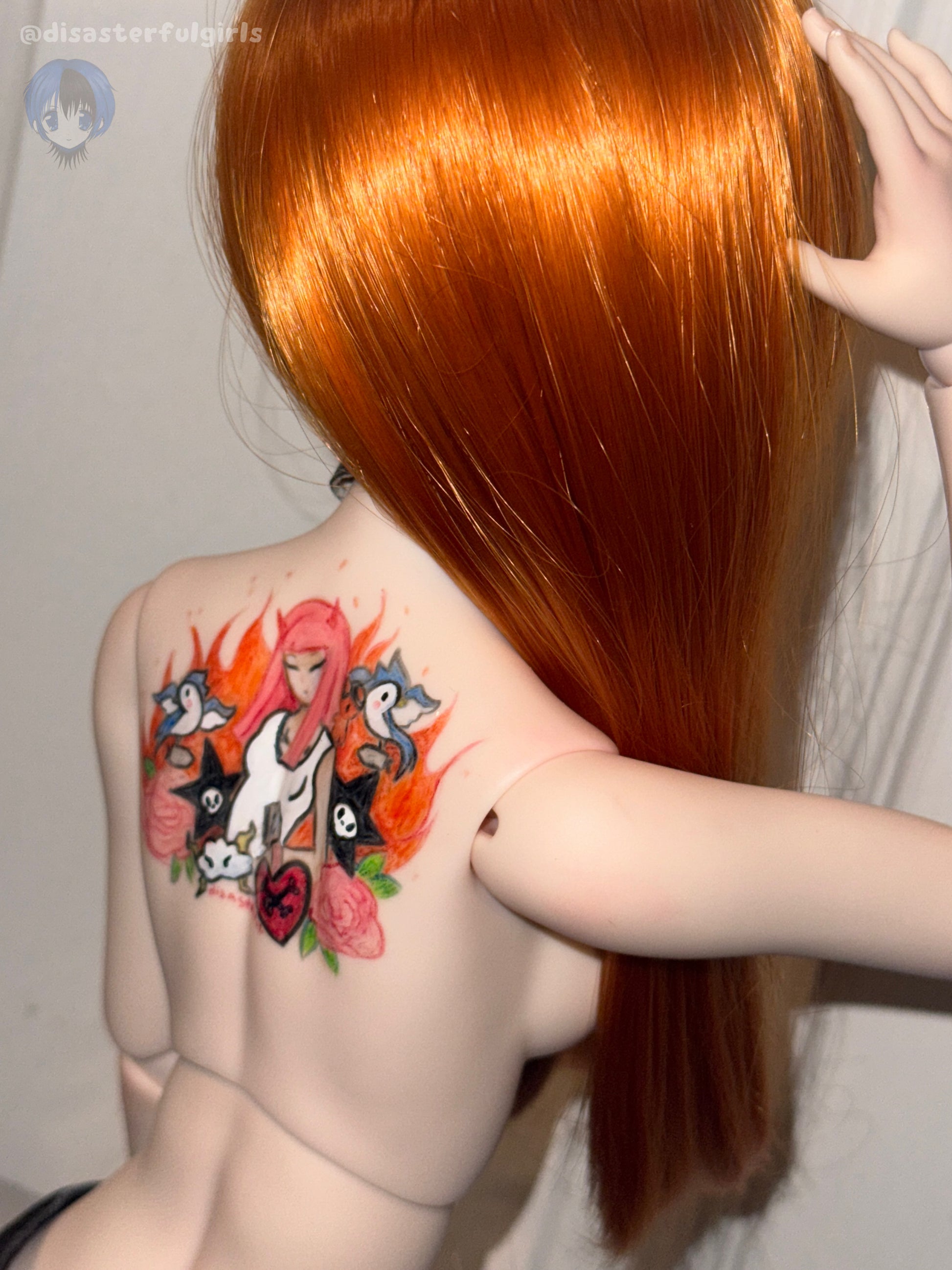 “Tokidoki” inspired back tattoo - Dollfie Dream medium bust