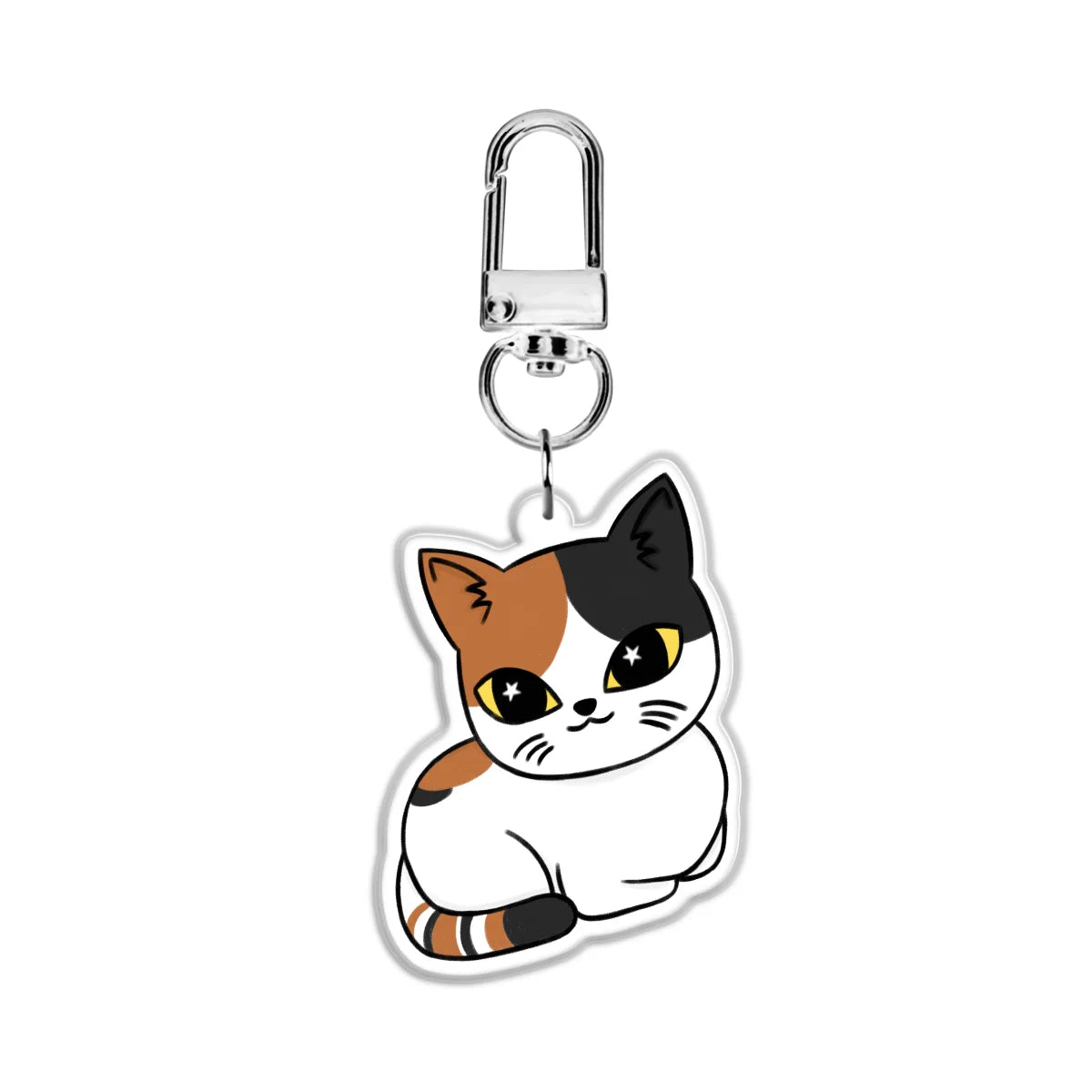 Black and orange Calico Cat 2” Double Sided (Same Design) Epoxy Keychain