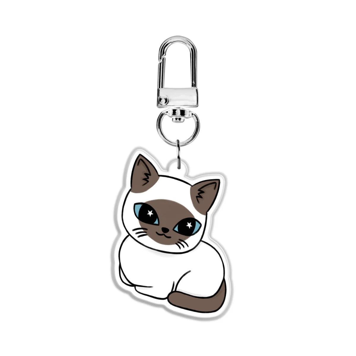 White and brown siamese  Cat 2” Double Sided (Same Design) Epoxy Keychain