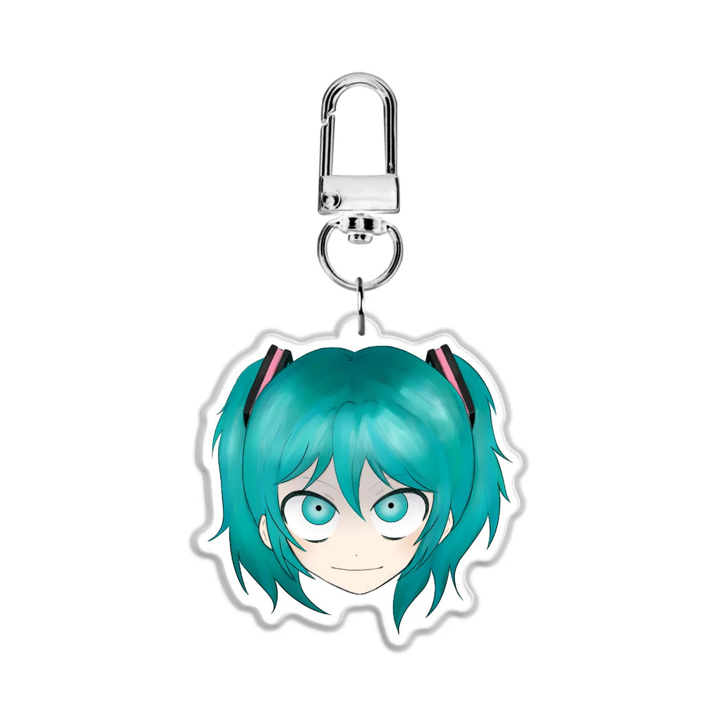 Creepy Miku Doll inspired double sided Epoxy Keychain