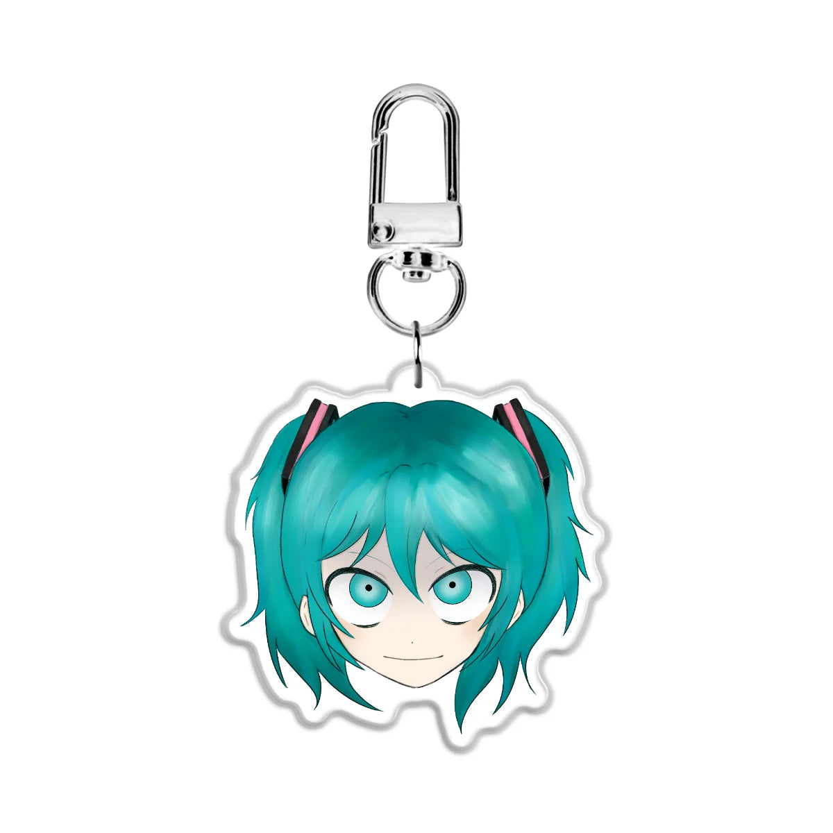 Creepy Miku Doll inspired double sided Epoxy Keychain