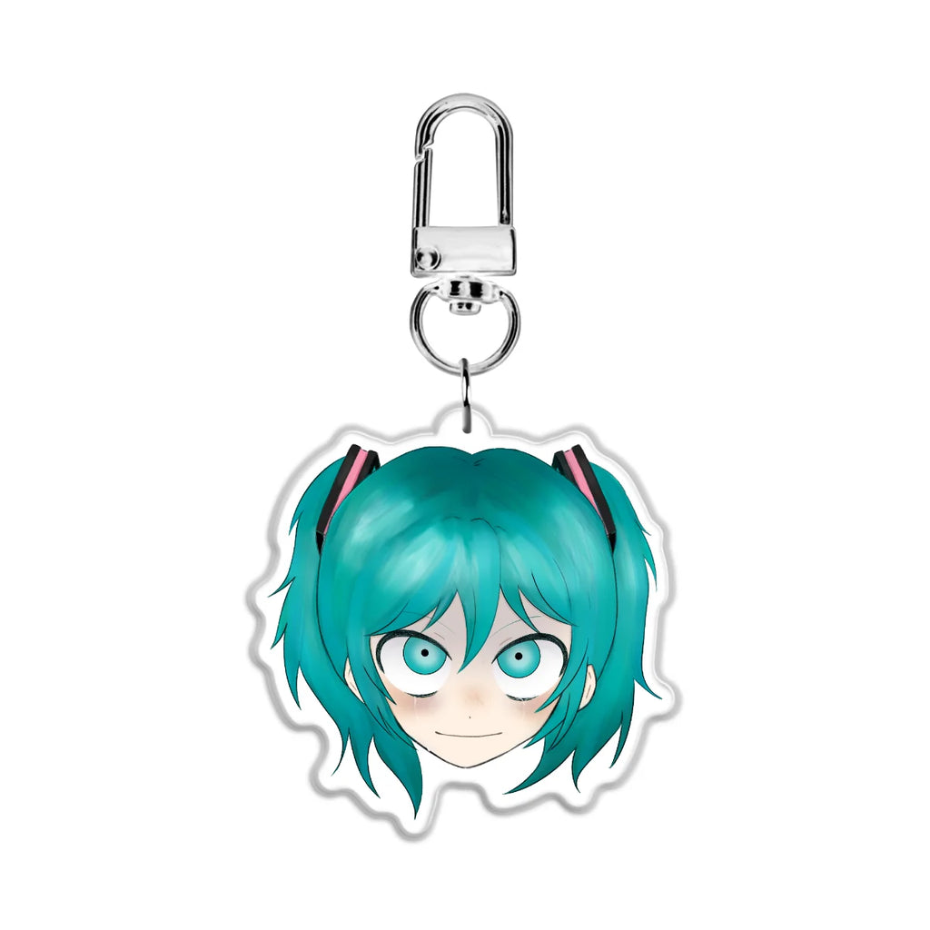 Creepy Miku Doll inspired double sided Epoxy Keychain