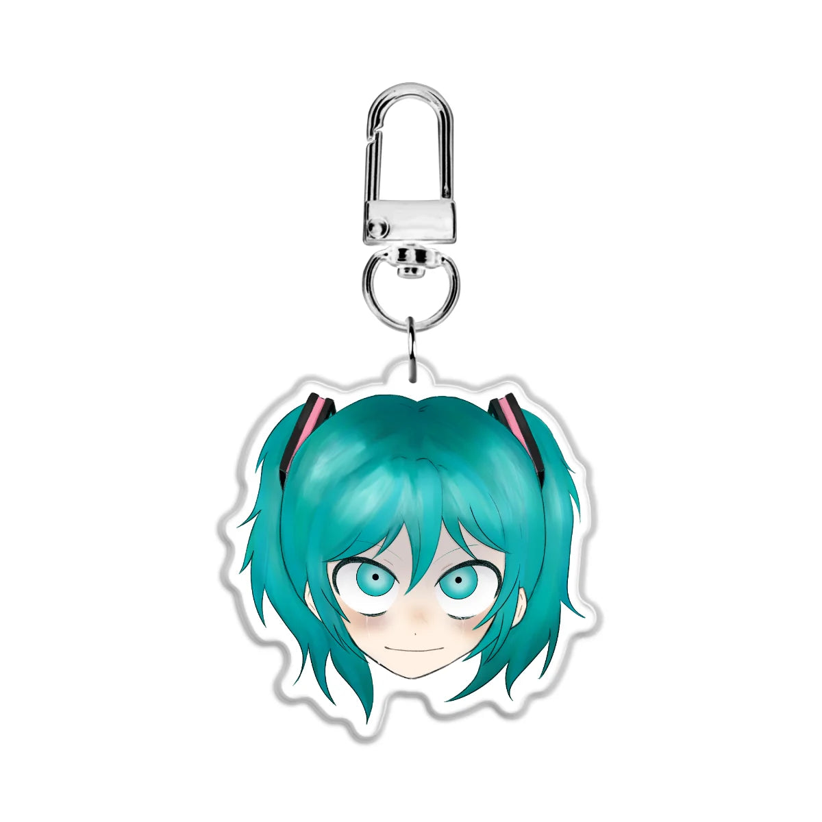 Creepy Miku Doll inspired double sided Epoxy Keychain